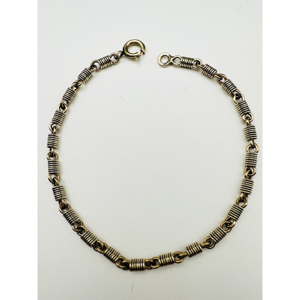 Vintage 12k Gold Filled Chain Bracelet Spring Ring 7”